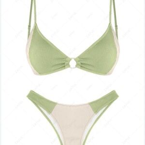 Zaful Sage and Cream Bikini Set